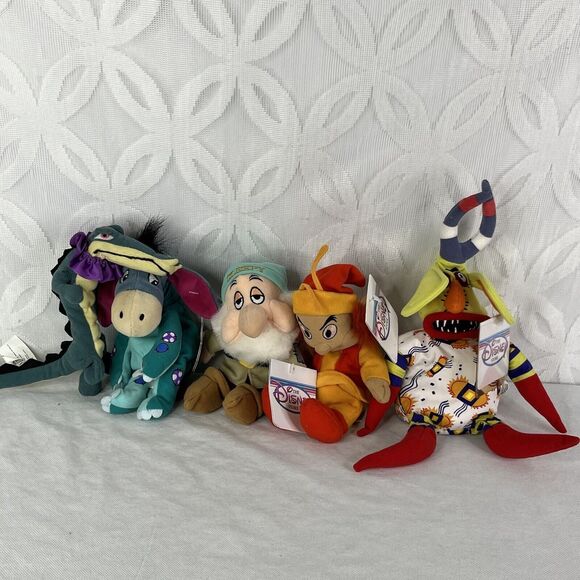 Disney Store Plush Lot Alligator, Dinosaur Eeyore, Sleepy, Fairfolk, Trickster - Picture 1 of 6